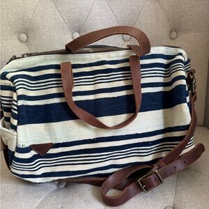 Virtue Made Canvas and Leather Bag, 2 inside pockets N removable pouch inside.